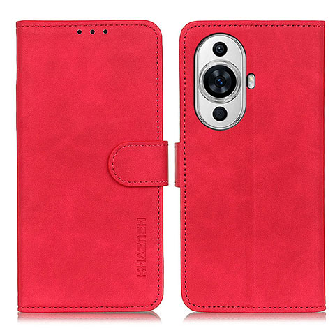 Custodia Portafoglio In Pelle Cover con Supporto K03Z per Huawei Nova 11 Rosso