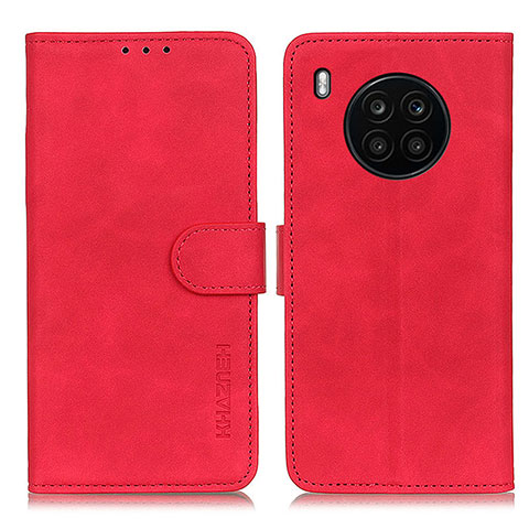 Custodia Portafoglio In Pelle Cover con Supporto K03Z per Huawei Nova 8i Rosso