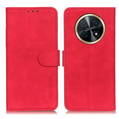 Custodia Portafoglio In Pelle Cover con Supporto K03Z per Huawei Nova Y91 Rosso