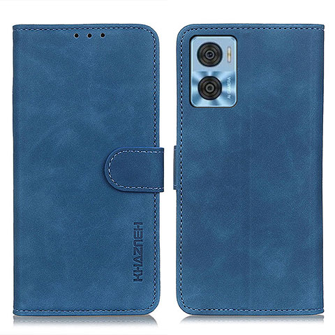 Custodia Portafoglio In Pelle Cover con Supporto K03Z per Motorola Moto E22i Blu