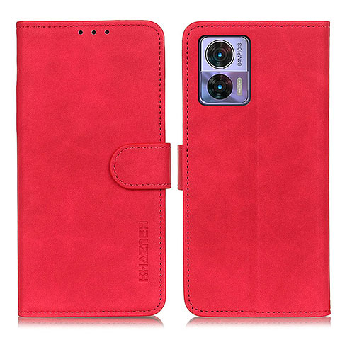 Custodia Portafoglio In Pelle Cover con Supporto K03Z per Motorola Moto Edge 30 Lite 5G Rosso