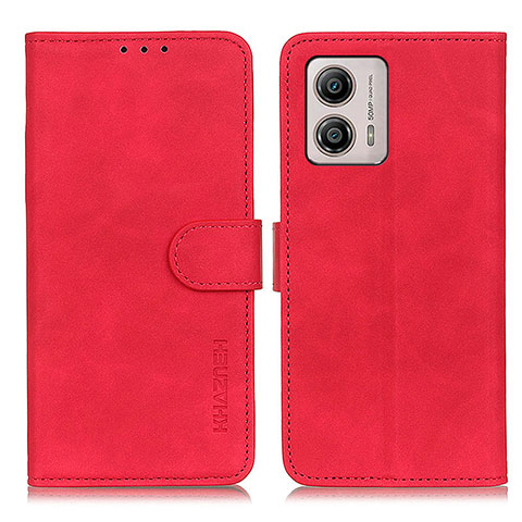 Custodia Portafoglio In Pelle Cover con Supporto K03Z per Motorola Moto G53 5G Rosso