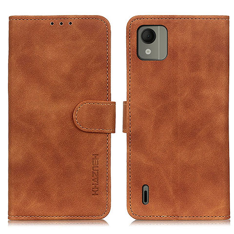 Custodia Portafoglio In Pelle Cover con Supporto K03Z per Nokia C110 Marrone