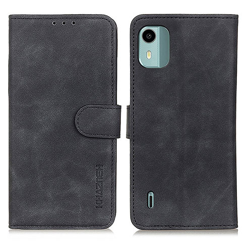 Custodia Portafoglio In Pelle Cover con Supporto K03Z per Nokia C12 Nero