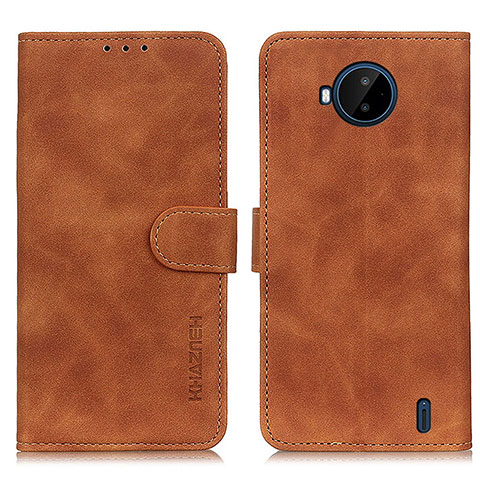 Custodia Portafoglio In Pelle Cover con Supporto K03Z per Nokia C20 Plus Marrone