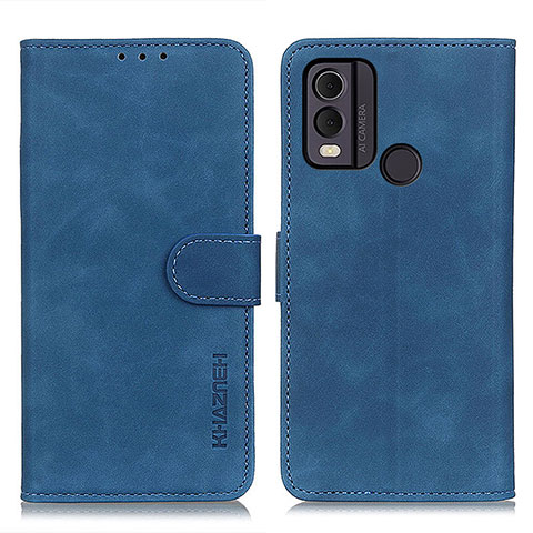 Custodia Portafoglio In Pelle Cover con Supporto K03Z per Nokia C22 Blu