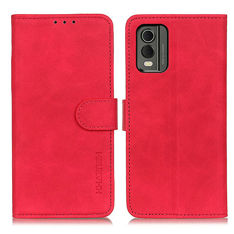 Custodia Portafoglio In Pelle Cover con Supporto K03Z per Nokia C32 Rosso