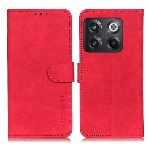 Custodia Portafoglio In Pelle Cover con Supporto K03Z per OnePlus 10T 5G Rosso