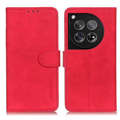 Custodia Portafoglio In Pelle Cover con Supporto K03Z per OnePlus 12 5G Rosso