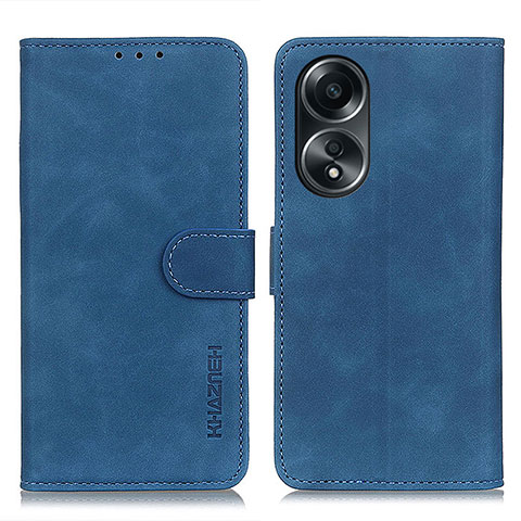 Custodia Portafoglio In Pelle Cover con Supporto K03Z per Oppo A18 Blu