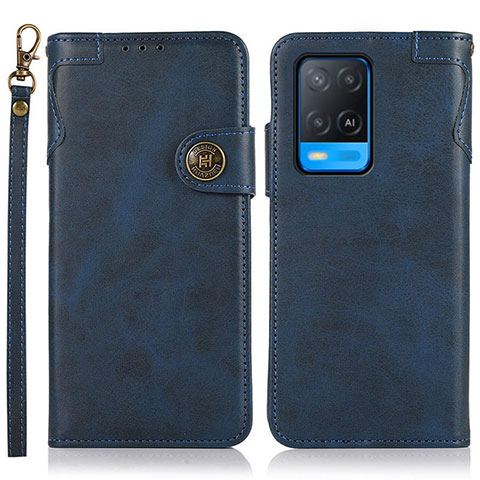 Custodia Portafoglio In Pelle Cover con Supporto K03Z per Oppo A54 4G Blu