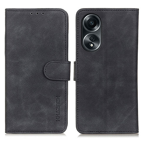 Custodia Portafoglio In Pelle Cover con Supporto K03Z per Oppo A58 4G Nero