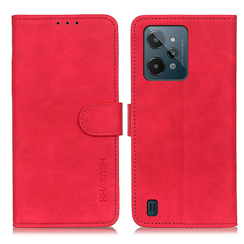 Custodia Portafoglio In Pelle Cover con Supporto K03Z per Realme C31 Rosso