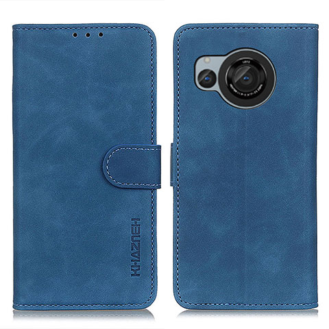 Custodia Portafoglio In Pelle Cover con Supporto K03Z per Sharp Aquos R8s Blu