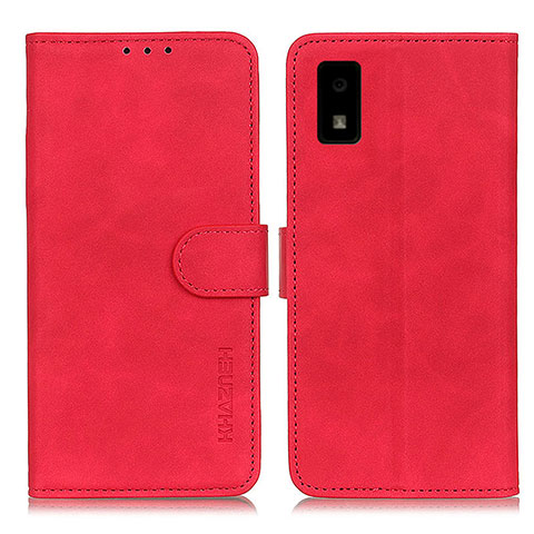 Custodia Portafoglio In Pelle Cover con Supporto K03Z per Sharp Aquos wish Rosso