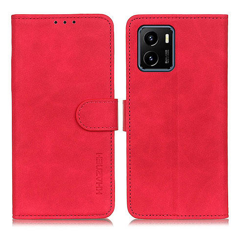 Custodia Portafoglio In Pelle Cover con Supporto K03Z per Vivo Y10 t1 Rosso