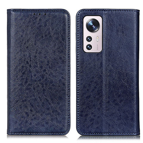 Custodia Portafoglio In Pelle Cover con Supporto K03Z per Xiaomi Mi 12 5G Blu