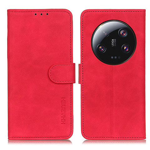 Custodia Portafoglio In Pelle Cover con Supporto K03Z per Xiaomi Mi 13 Ultra 5G Rosso