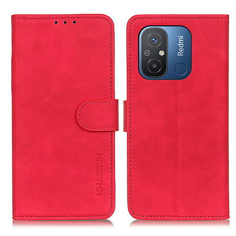 Custodia Portafoglio In Pelle Cover con Supporto K03Z per Xiaomi Poco C55 Rosso