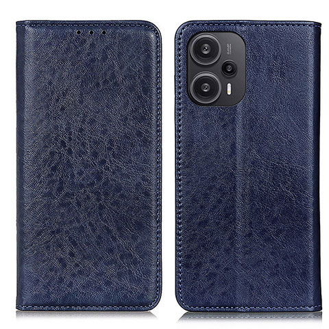 Custodia Portafoglio In Pelle Cover con Supporto K03Z per Xiaomi Poco F5 5G Blu