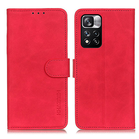 Custodia Portafoglio In Pelle Cover con Supporto K03Z per Xiaomi Poco X4 NFC Rosso