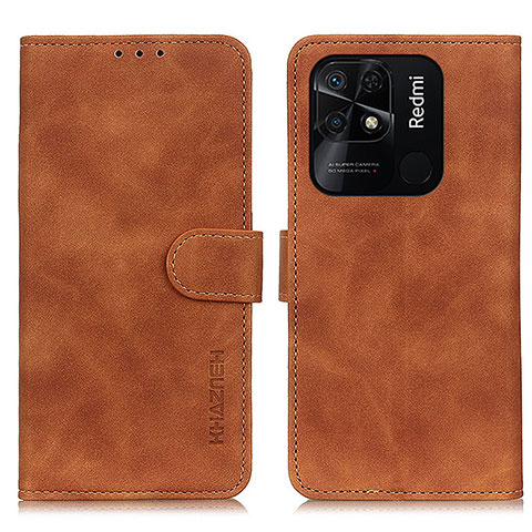 Custodia Portafoglio In Pelle Cover con Supporto K03Z per Xiaomi Redmi 10C 4G Marrone