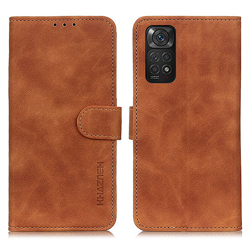 Custodia Portafoglio In Pelle Cover con Supporto K03Z per Xiaomi Redmi Note 11S 4G Marrone