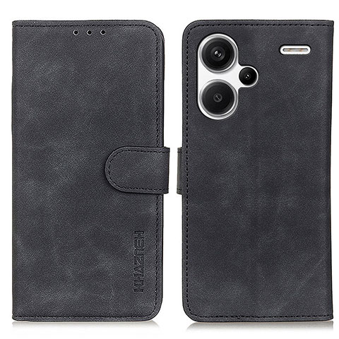 Custodia Portafoglio In Pelle Cover con Supporto K03Z per Xiaomi Redmi Note 13 Pro+ Plus 5G Nero