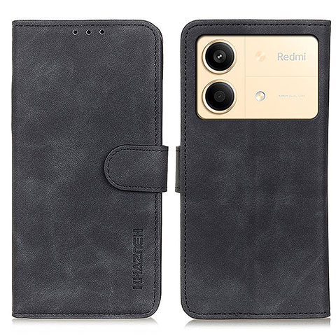 Custodia Portafoglio In Pelle Cover con Supporto K03Z per Xiaomi Redmi Note 13R Pro 5G Nero