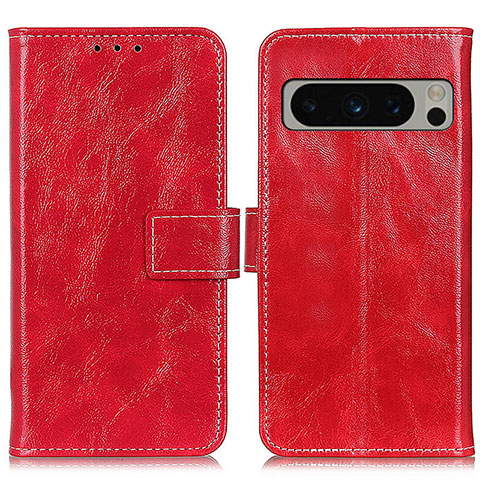 Custodia Portafoglio In Pelle Cover con Supporto K04Z per Google Pixel 8 Pro 5G Rosso