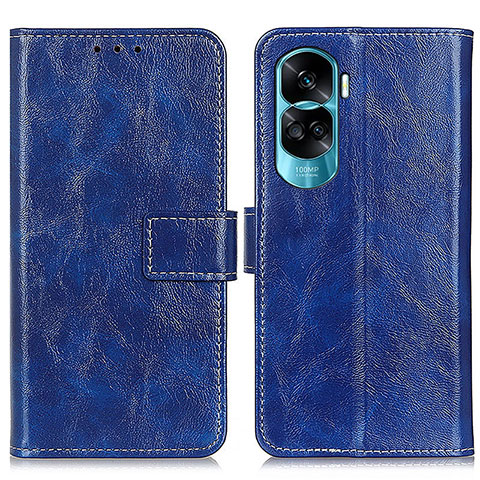 Custodia Portafoglio In Pelle Cover con Supporto K04Z per Huawei Honor 90 Lite 5G Blu