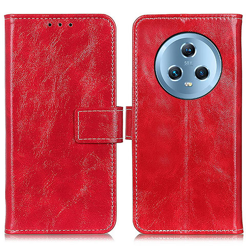 Custodia Portafoglio In Pelle Cover con Supporto K04Z per Huawei Honor Magic5 5G Rosso