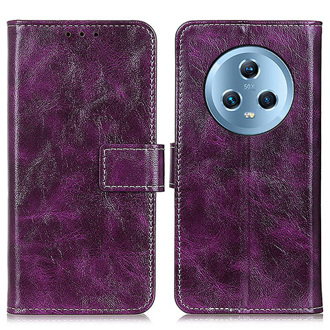 Custodia Portafoglio In Pelle Cover con Supporto K04Z per Huawei Honor Magic5 5G Viola