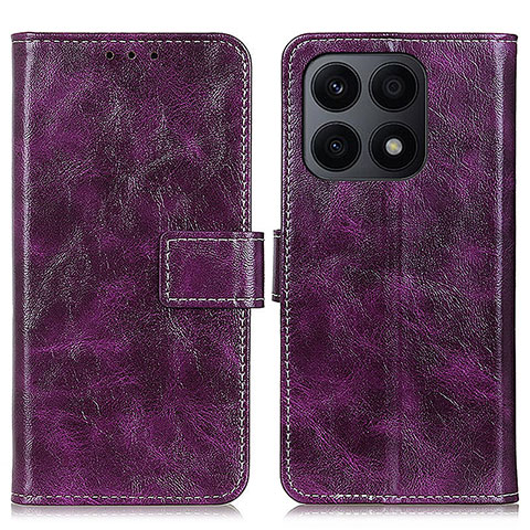 Custodia Portafoglio In Pelle Cover con Supporto K04Z per Huawei Honor X8a 4G Viola