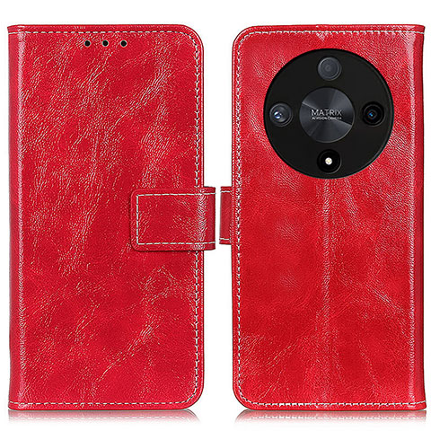 Custodia Portafoglio In Pelle Cover con Supporto K04Z per Huawei Honor X9b 5G Rosso