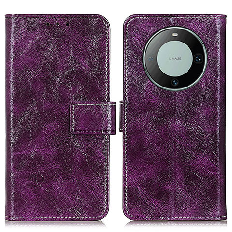 Custodia Portafoglio In Pelle Cover con Supporto K04Z per Huawei Mate 60 Pro Viola