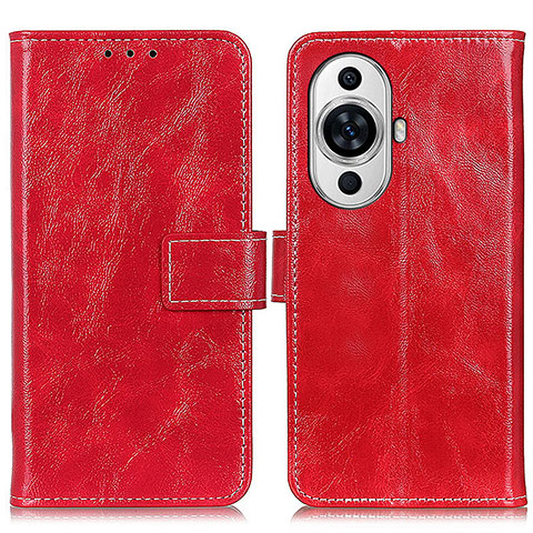 Custodia Portafoglio In Pelle Cover con Supporto K04Z per Huawei Nova 11 Rosso