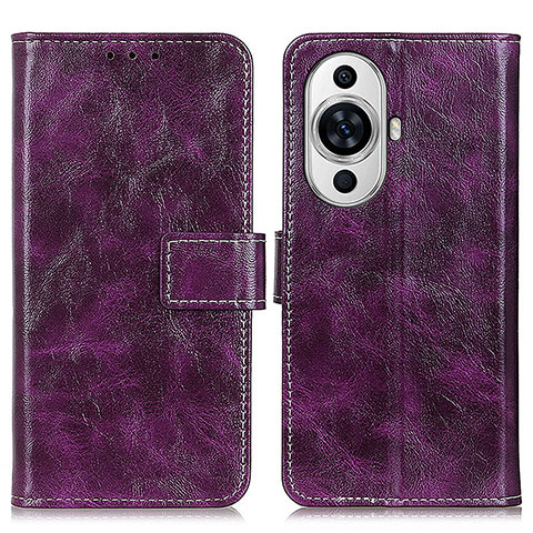 Custodia Portafoglio In Pelle Cover con Supporto K04Z per Huawei Nova 11 Viola