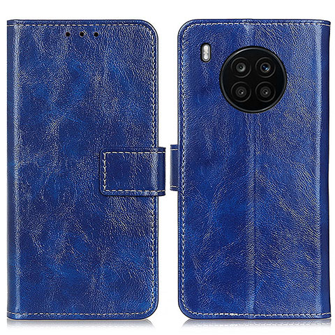 Custodia Portafoglio In Pelle Cover con Supporto K04Z per Huawei Nova 8i Blu