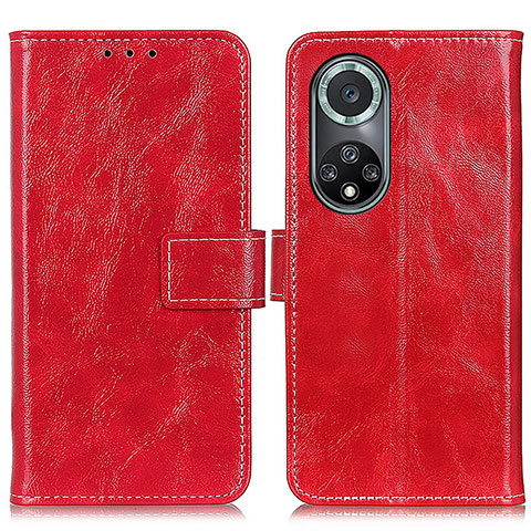 Custodia Portafoglio In Pelle Cover con Supporto K04Z per Huawei Nova 9 Pro Rosso