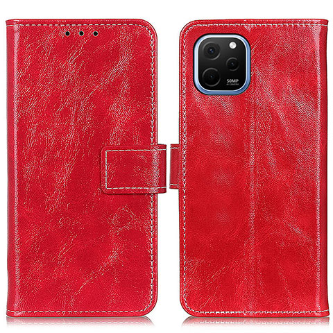 Custodia Portafoglio In Pelle Cover con Supporto K04Z per Huawei Nova Y61 Rosso