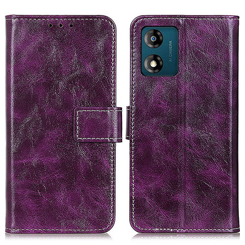 Custodia Portafoglio In Pelle Cover con Supporto K04Z per Motorola Moto E13 Viola