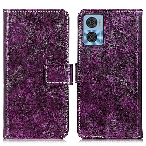 Custodia Portafoglio In Pelle Cover con Supporto K04Z per Motorola Moto E22 Viola