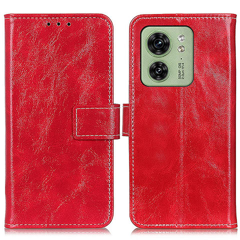 Custodia Portafoglio In Pelle Cover con Supporto K04Z per Motorola Moto Edge (2023) 5G Rosso