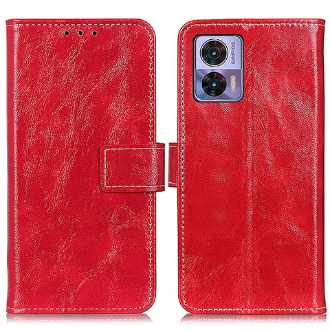 Custodia Portafoglio In Pelle Cover con Supporto K04Z per Motorola Moto Edge 30 Lite 5G Rosso