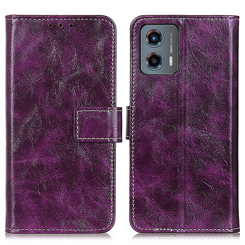 Custodia Portafoglio In Pelle Cover con Supporto K04Z per Motorola Moto G 5G (2023) Viola