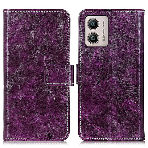 Custodia Portafoglio In Pelle Cover con Supporto K04Z per Motorola Moto G53 5G Viola