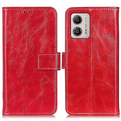 Custodia Portafoglio In Pelle Cover con Supporto K04Z per Motorola Moto G53j 5G Rosso