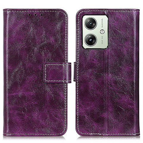 Custodia Portafoglio In Pelle Cover con Supporto K04Z per Motorola Moto G54 5G Viola