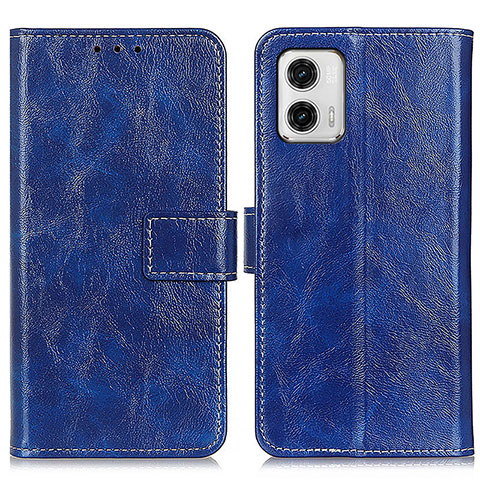 Custodia Portafoglio In Pelle Cover con Supporto K04Z per Motorola Moto G73 5G Blu